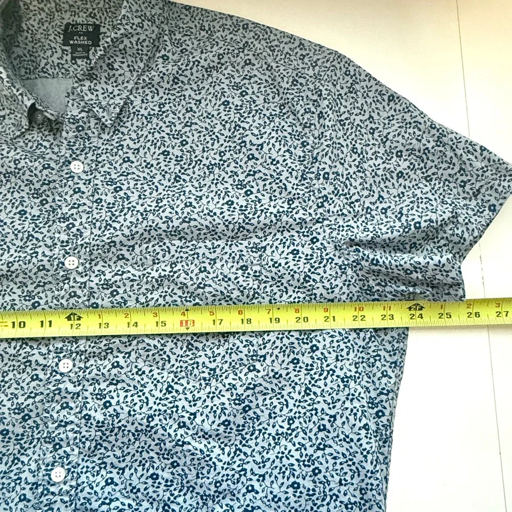 J. Crew Men's Flex Washed Short Sleeve Button Down Shirt Classic‎ Fit XL